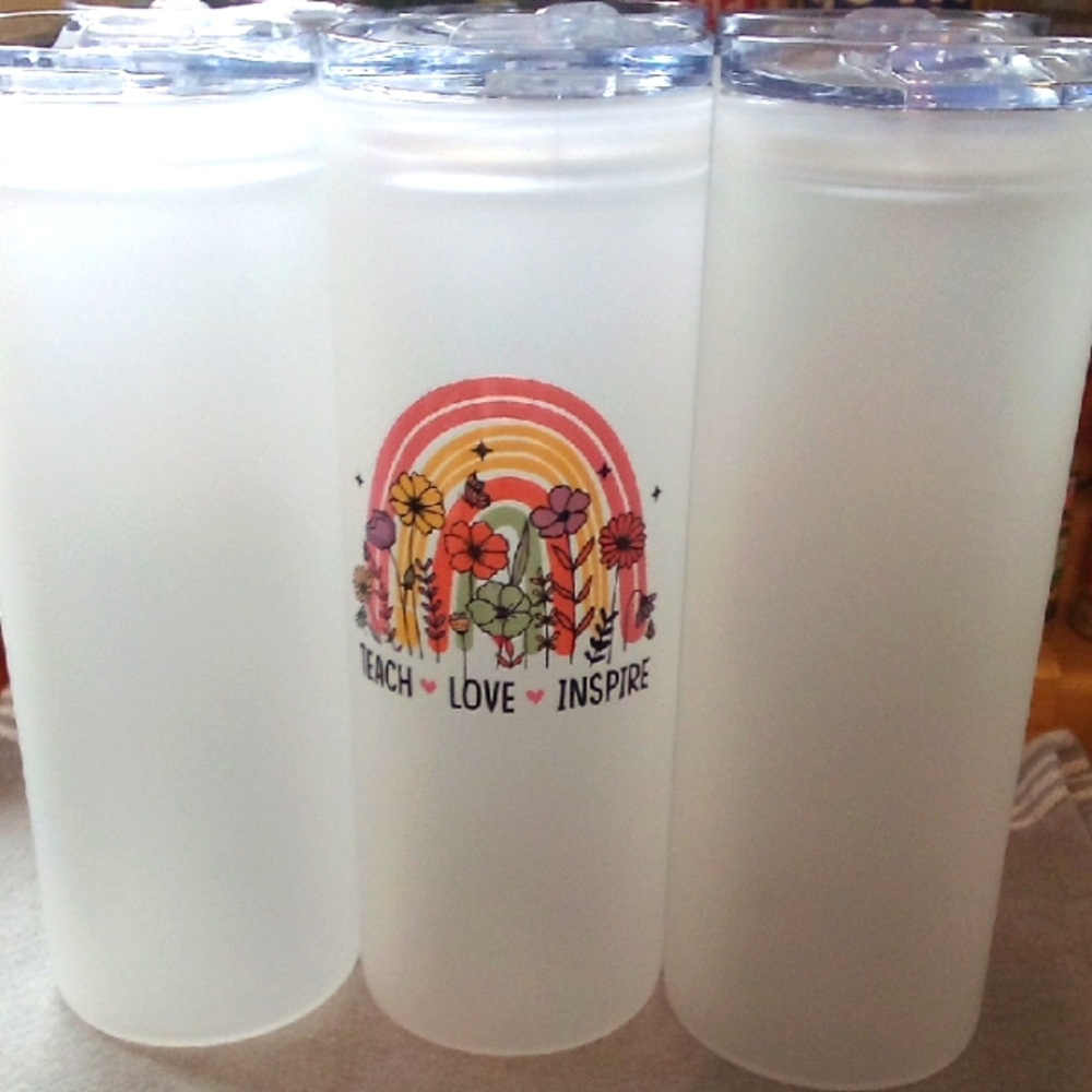 Frosted Tumbler Teach Love Inspire New 25 Oz